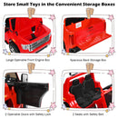 Licensed GMC 2-Seater Kids Ride On Truck with RC Control and Storage Box - Red