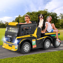 12V10AH Battery-Powered Ride On Truck with Swing Trailer and RC Control for Kids - MP3 Compatible, 6 Wheels