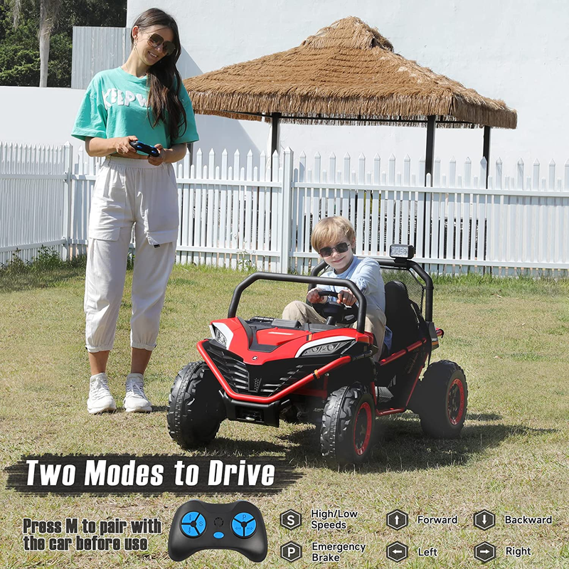 Off-Road UTV Toy for Kids - 2 Seater Ride-On Car, 12V Battery-Powered, Electric 4WD