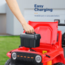 12V Electric Ride-On Car for Kids Ages 3-8 - Red/Black Truck Design