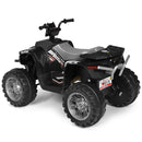 12V Electric ATV Quad for Kids with Music, LED Lights, and Black Finish