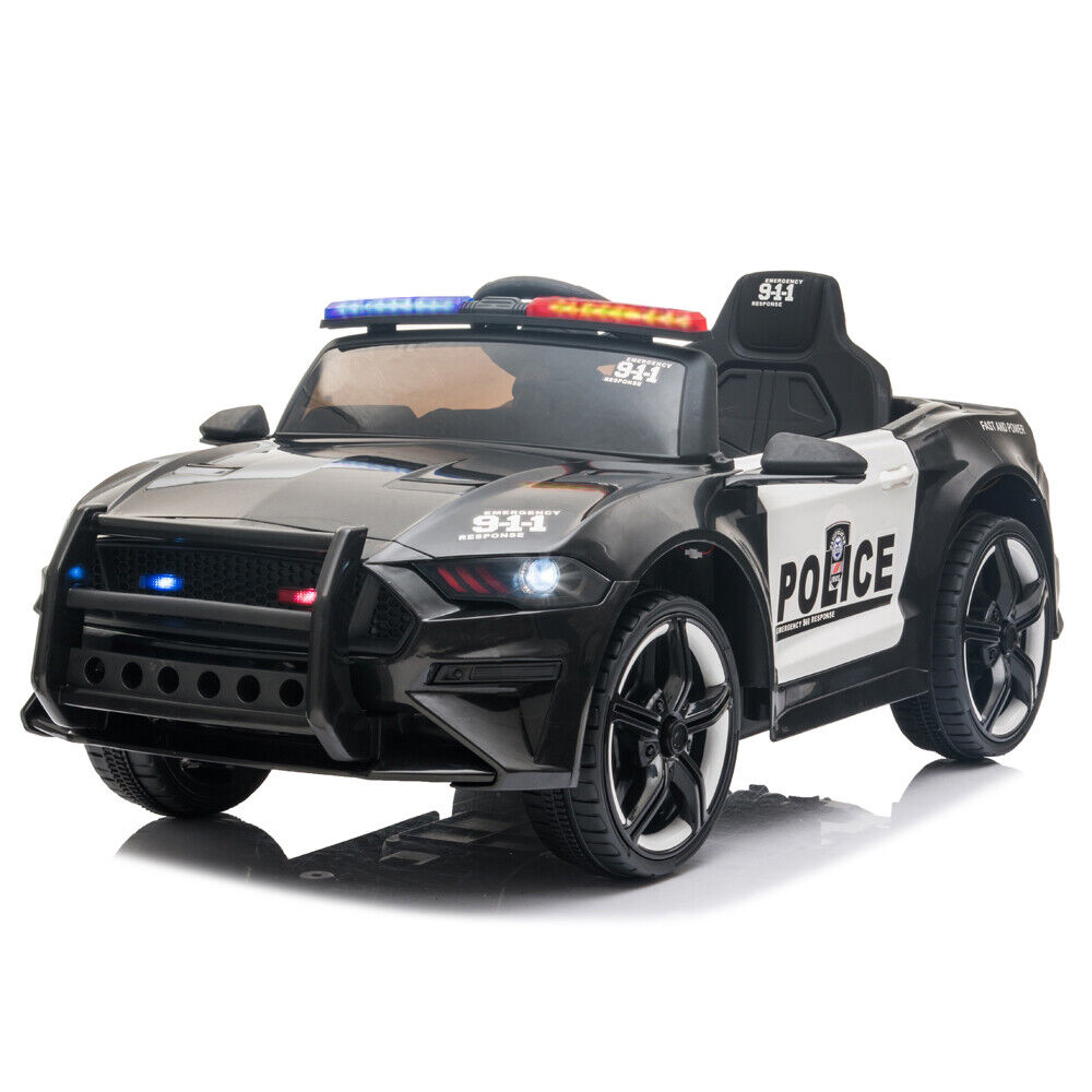 Highway Patrol Police Ride On Car Toy with Remote Control for Kids - B