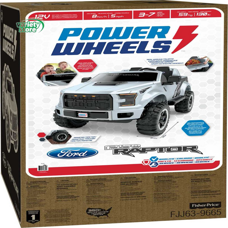 Power Wheels Ford F150 Raptor Electric-Powered Ride-On Truck with Sound Effects