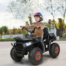Kids Ride-On Toy Vehicle Quad ATV 14" - Black, MP3 Player, LED Lights - Suitable for 3+ Years