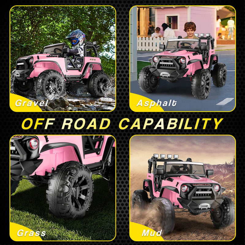 Electric 2 Seater Kids Ride On Truck with Remote Control and Powerful 200W Motors - 3 Speed Options and Long-Lasting Battery