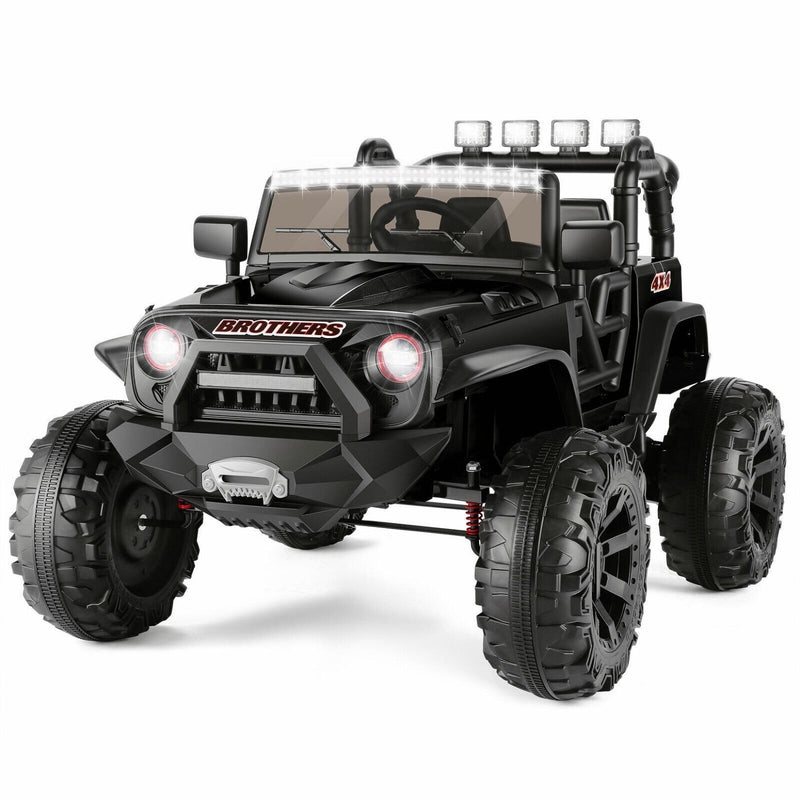 12V/24V Kids Ride-On Truck Car Jeep with LED Lights & Remote Control - 2 Sizes Available