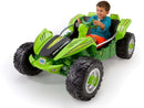 12V Green Rechargeable Battery-Powered Kids Ride-On Dune Buggy ATV Racer