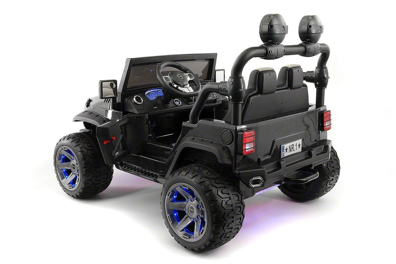 24V DUAL SEAT CHILDREN'S RIDE-ON VEHICLE JEEP CAR TOY WITH 2 HIGH-PERFORMANCE ENGINES, PNEUMATIC WHEELS, MUSIC PLAYER + REMOTE CONTROL