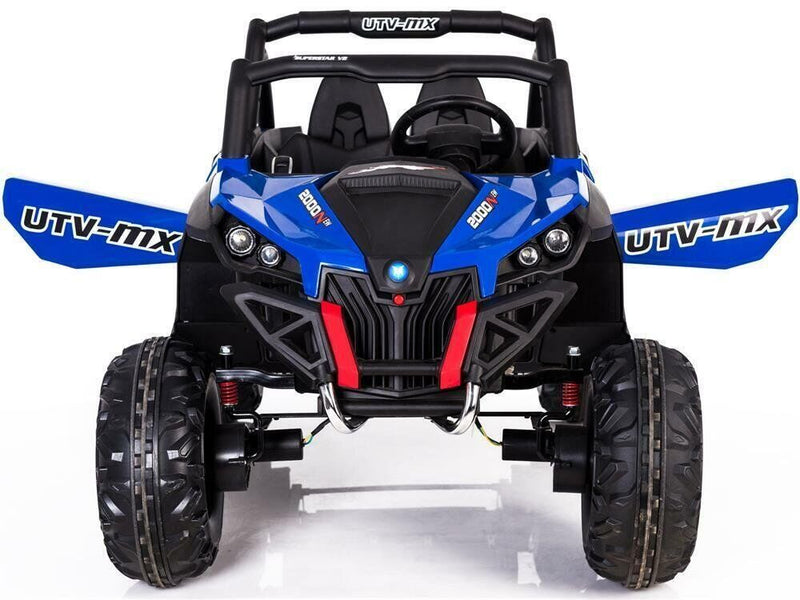 12v Blue Mini Moto UTV 4x4 (2.4ghz Remote Control) Electric Ride-On Vehicle - Two Seater for Toddlers