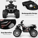 12V Electric ATV Quad for Kids with Music, LED Lights, and Black Finish
