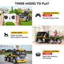 12V10AH Battery-Powered Ride On Truck with Swing Trailer and RC Control for Kids - MP3 Compatible, 6 Wheels