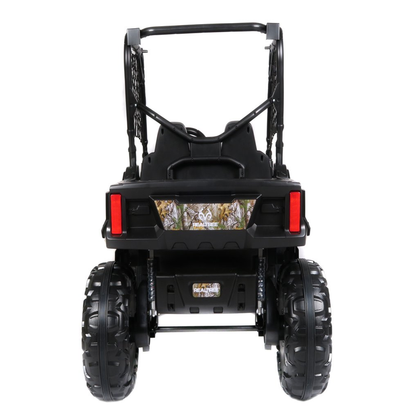 24V Electric UTV for Two Riders with Large Storage Compartment Dual Drive Option - Jet Black