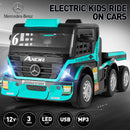 12V10AH Battery Powered Ride-On Truck with Swing Trailer and MP3 Player - 6 Wheels RC Toy for Kids