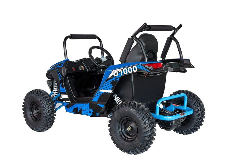 Blue Rugged Utv Blue 48V 1000W UTV Children's Electric Three Speed Single Seat Brushle