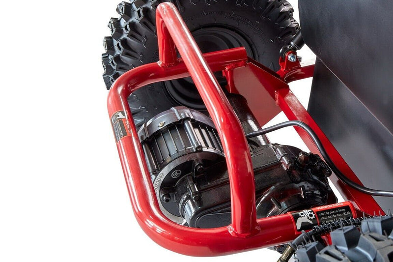 Red 48V 1000W UTV Children's Electric Three-Speed Single-Seat Brushless Roll Cage in a Vibrant Shade