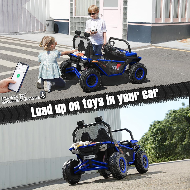 Off-Road UTV Toy for Kids - 2 Seater XL Ride-On Car, 12V Battery Operated Electric Vehicle