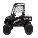 24V Electric UTV for Two Riders with Large Storage Compartment Dual Drive Option - Jet Black