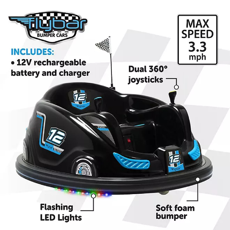 Flybar 29 Flybar 12-Volt Battery Operated Electric Bumper Car (Various Shades)