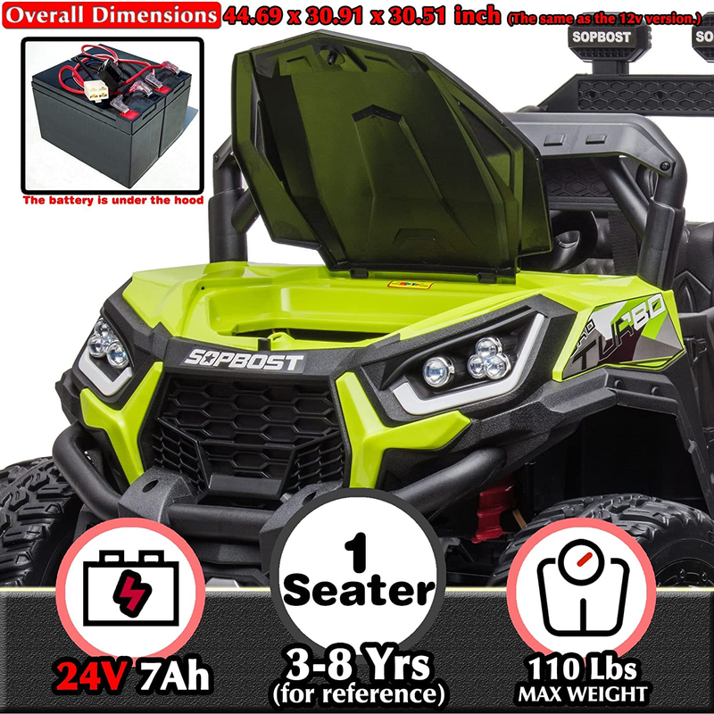 Remote Controlled Kids Electric 4x4 Truck Ride-on Toy - 24V Quad ATV