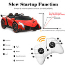 2-Seater Licensed Lamborghini Kids Ride On Car with RC and Swing Function - Red (12V)