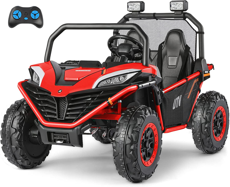 Off-Road UTV Electric Car for Kids - 2 Seater Ride-On Toy with 12V Battery Power - 4WD Vehicle