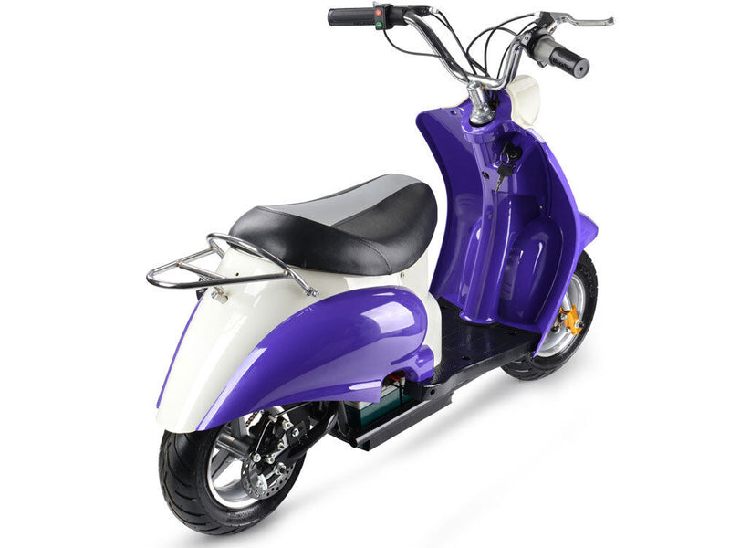 MotoTec 24v Electric Scooter in Lavender - Ride On Toy - Battery Powered - MT-EM - Excludes Sales in California