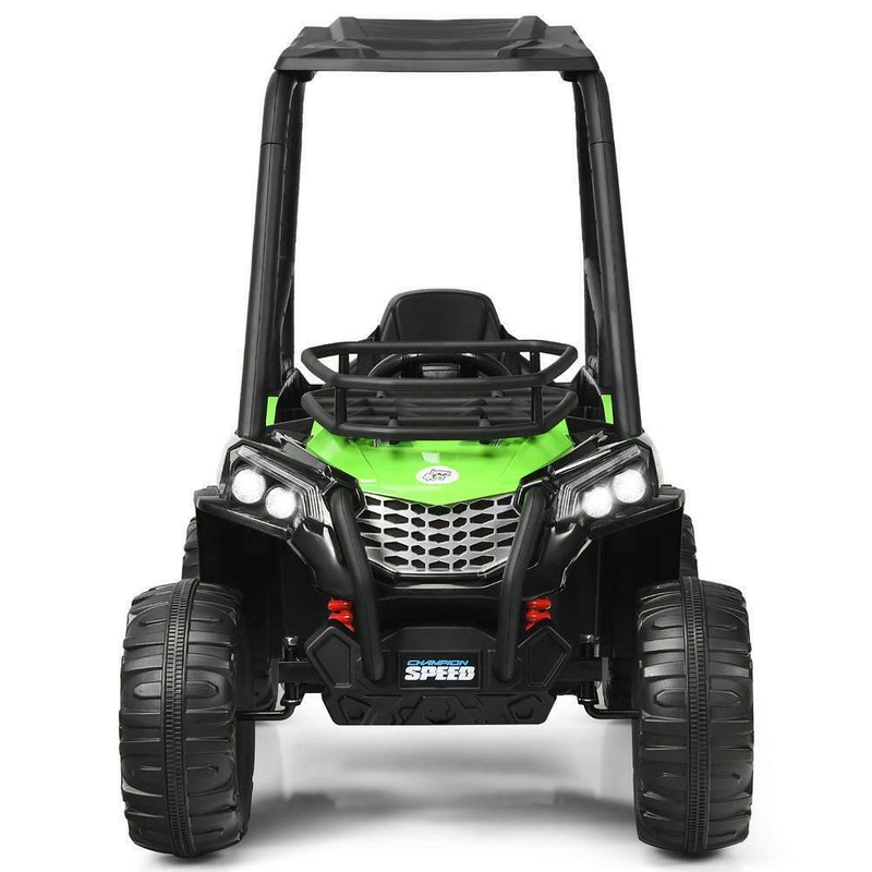 Off Road UTV Truck RC Electric Car for Kids - Ride On Toy with MP3 Player and Light Green Color - 12V