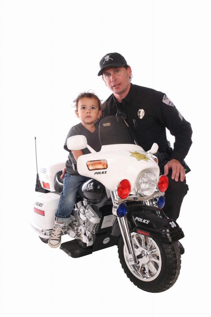 Children's Police Motorcycle Ride-On Toy Vehicle - Electric Motorbike for Boys and Girls 12V