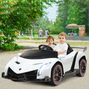 2-Seater Licensed Lamborghini Kids Ride On Car with RC and Swing Function - White (12V)