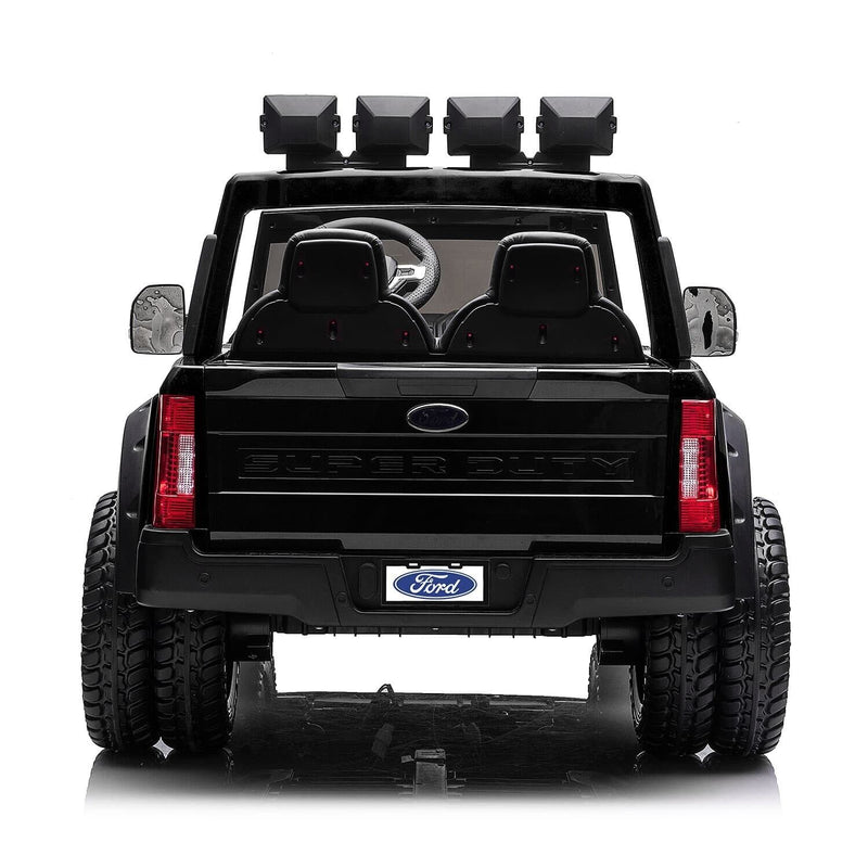 24V FORD F450 SPECIAL EDITION CHILDREN'S ELECTRIC VEHICLE TRUCK DOUBLE SEATER HEADLIGHTS WITH REMOTE CONTROL - BLACK