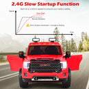 Licensed GMC 2-Seater Kids Ride On Truck with RC Control and Storage Box - Red