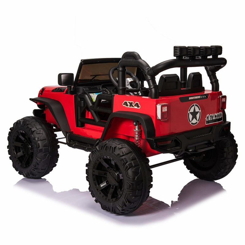 12V/24V Kids Ride-On Truck Car Jeep with LED Lights & Remote Control - 2 Sizes Available