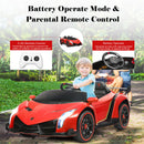 2-Seater Licensed Lamborghini Kids Ride On Car with RC and Swing Function - Red (12V)