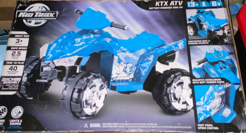 Kid Trax KTX Blue Camo 6V Quad ATV Ride-On - Brand New