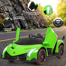 Licensed 12V Lamborghini Kids Ride On Car with RC & Swing Function - Green, 2-Seater