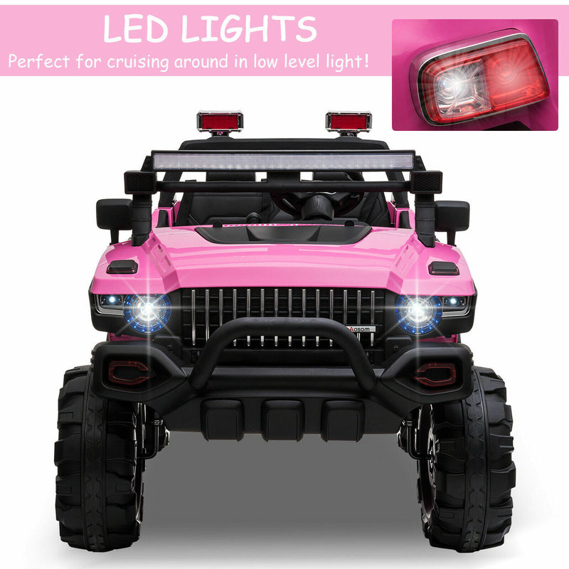 2-Seater Pink SUV Truck Ride On Car with Parental Remote Control - 12V Battery Powered