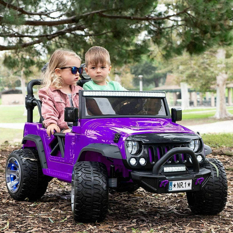2023 12V Children's Jeep Dual-Seater Ride On Kids Vehicle Truck with Remote Control, 3 Gears, Melodies.