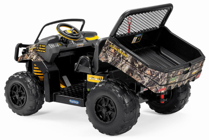 John Deere Camouflage Children's Electric Ride-On Gator XUV with Dumping Cargo Bed - Suitable for Ages 3 to 8