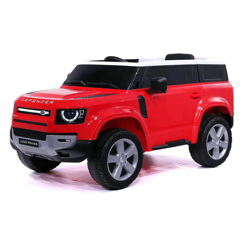 12V Land Rover Defender Kids Ride-On Car with LED Headlights, Leather Seat, MP3 Player, and Remote Control