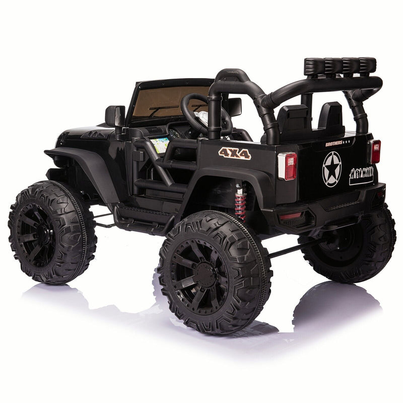 24V Battery-Powered Kids Ride On Truck with Trailer and RC Control - 3 Speeds, Camo Design
