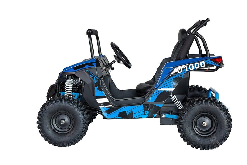 Blue Rugged Utv Blue 48V 1000W UTV Children's Electric Three Speed Single Seat Brushle
