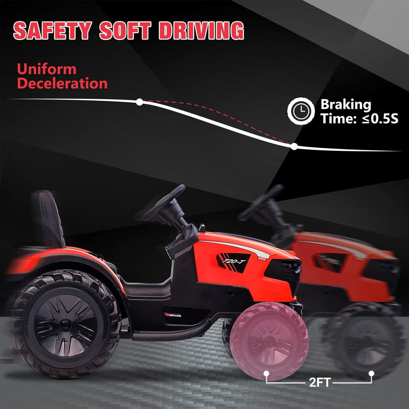 Electric Kids Ride on Tractor with Remote Control and LED Lights