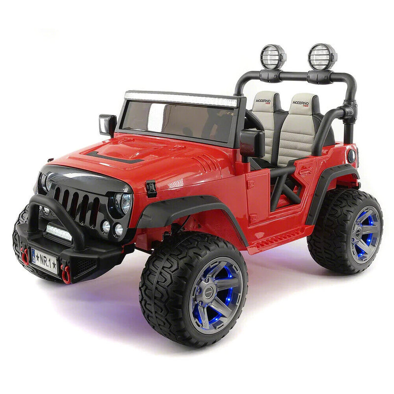 12V CHILDREN'S RIDE-ON JEEP TRUCK CAR, DUAL POWERFUL MOTORS, TWO SEAT CAPACITY, HIGH-GRIP TYRES, LED LIGHTS & REMOTE CONTROL