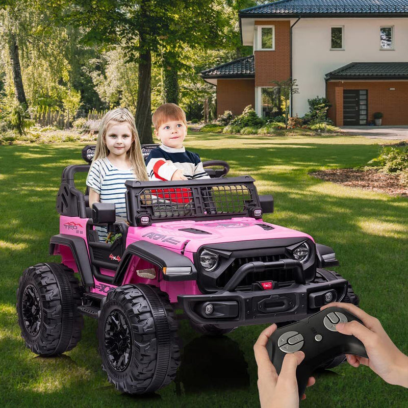 Extra Large Pink Ride-On Car for Kids with 24V Battery and 2 Seats - Includes Remote Control for Parental Supervision