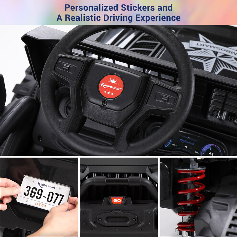 Kimbosmart Electric 24V All-Terrain Children's Ride-On Truck with MP3 Player, LED Lights, and Remote Control
