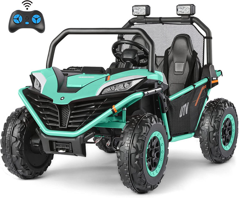 Off-Road UTV Electric Car for Kids - 2 Seater Ride-On Toy with 12V Battery Power - 4WD Vehicle