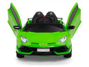 12V Lamborghini Aventador SVJ Kids Ride On Car with Remote Control, Leather Seats, and MP3 Player