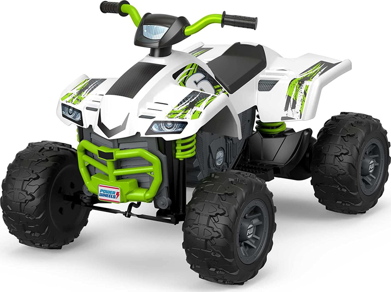Power Wheels Racing ATV Electric Ride-On Toy with All-Terrain Traction