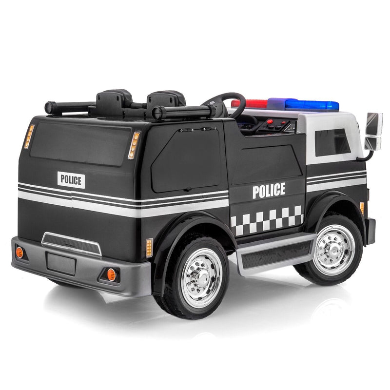 SUPERtrax® Large Truck Emergency Children's Ride On 4WD Law Enforcement Vehicle - Ebony.