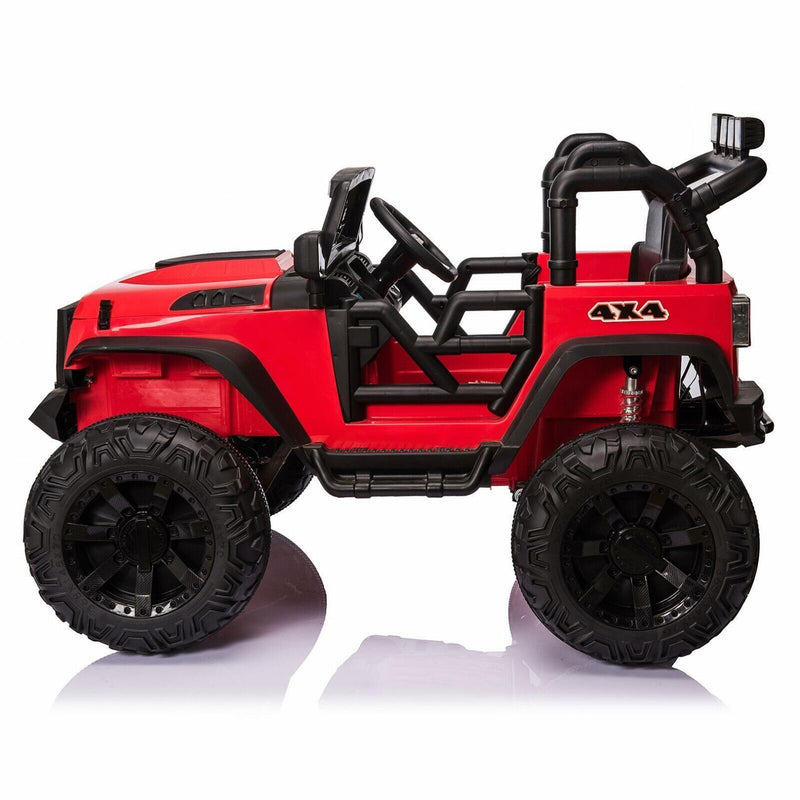 12V/24V Kids Ride-On Truck Car Jeep with LED Lights & Remote Control - 2 Sizes Available